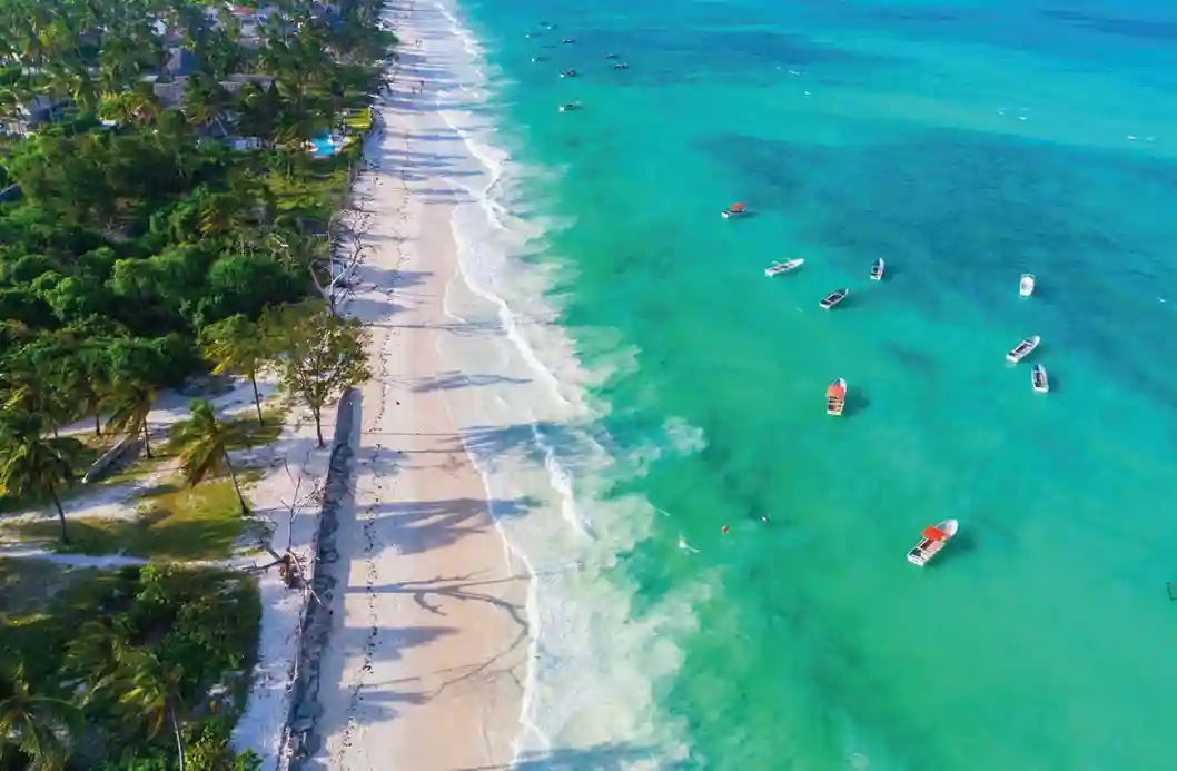 Kite surfing on Paje Beach
