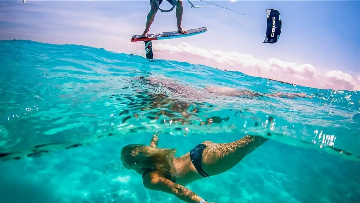 Wave riding in Jambiani